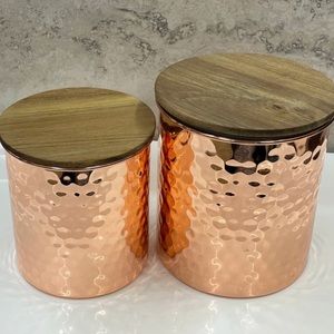 Uncommon James Hammered Copper Canister Set